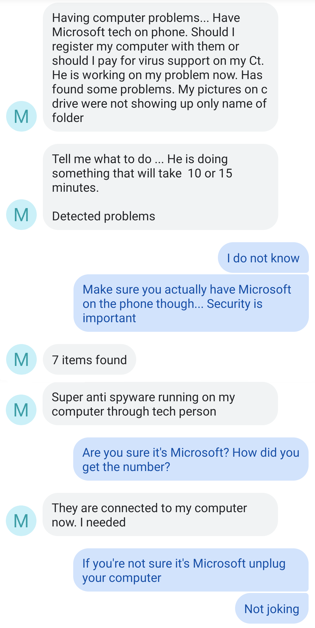 conversation with my mom